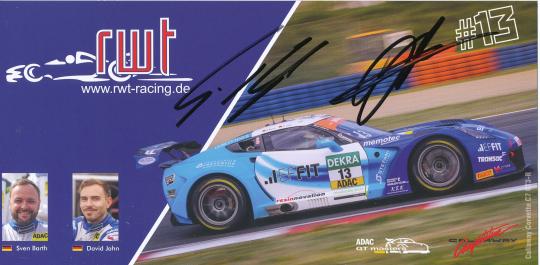 Sven Barth & David Jahn   Auto Motorsport  Autogrammkarte  original signiert 