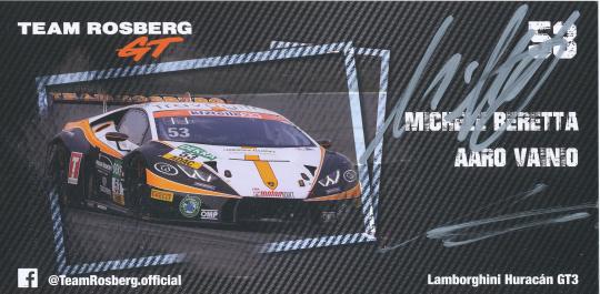 Andre Michele Beretta & Aaro Vainio   Auto Motorsport  Autogrammkarte  original signiert 