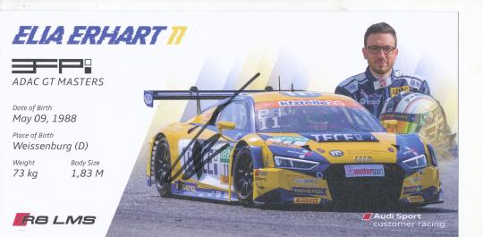 Elia Erhart  Audi  Auto Motorsport  Autogrammkarte  original signiert 