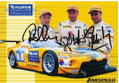 Zakowski & Lechner & Pedro Lamy  Auto Motorsport 15 x 21 cm Autogrammkarte  original signiert 