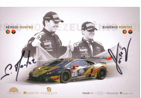 Lugenio & Sergio Montez  Auto Motorsport 15 x 21 cm Autogrammkarte  original signiert 