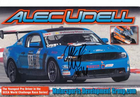 Alec Udell  Auto Motorsport 15 x 21 cm Autogrammkarte  original signiert 