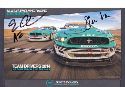 David Sterckx & Erik Davis   Auto Motorsport 15 x 21 cm Autogrammkarte  original signiert 