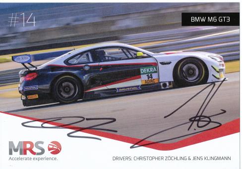 Christopher Zöchling & Jens Klingmann   BMW Auto Motorsport 15 x 21 cm Autogrammkarte  original signiert 