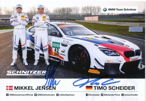 Mikkel Jensen & Timo Schneider   BMW Auto Motorsport 15 x 21 cm Autogrammkarte  original signiert 