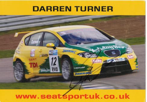 Darren Turner  Seat  Auto Motorsport 15 x 21 cm Autogrammkarte  original signiert 
