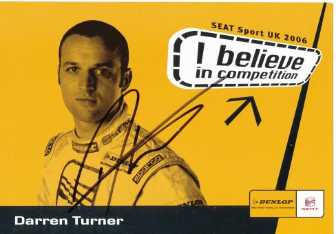Darren Turner  Seat  Auto Motorsport 15 x 21 cm Autogrammkarte  original signiert 