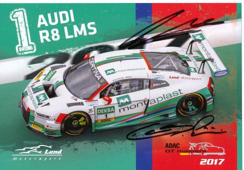 Christopher Mies & Connor De Phillippi   Audi  Auto Motorsport 15 x 21 cm Autogrammkarte  original signiert 