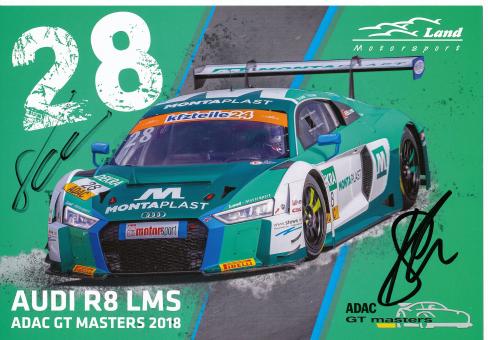 Sheldon Van der Linde & Kelvin van der Linde   Audi  Auto Motorsport 15 x 21 cm Autogrammkarte  original signiert 