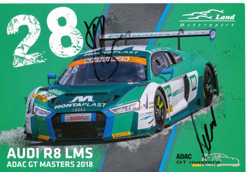 Sheldon Van der Linde & Kelvin van der Linde   Audi  Auto Motorsport 15 x 21 cm Autogrammkarte  original signiert 