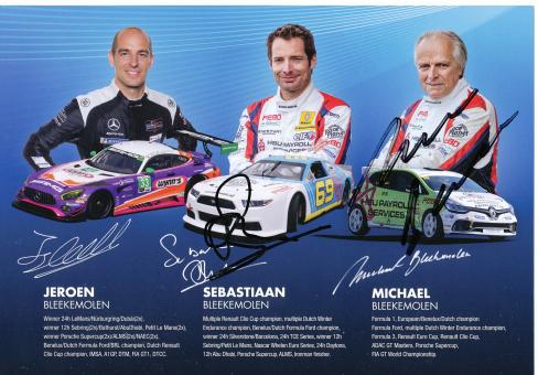 Sebastiaan & Michael Bleekemolen  Mercedes Auto Motorsport 15 x 21 cm Autogrammkarte  original signiert 