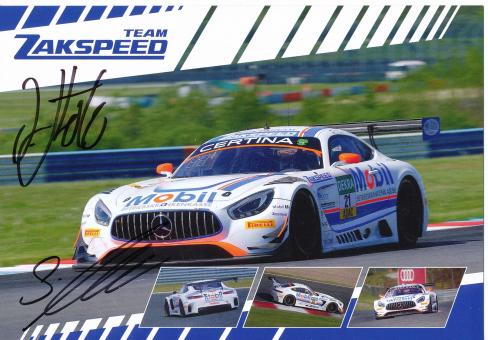 Luca Stolz & Sebastian Asch  Mercedes Auto Motorsport 15 x 21 cm Autogrammkarte  original signiert 