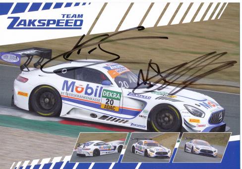 Nicolai Sylvest & Kim Luis Schramm  Mercedes Auto Motorsport 15 x 21 cm Autogrammkarte  original signiert 