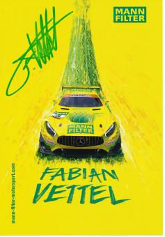 Fabian Vettel  Mercedes Auto Motorsport 15 x 21 cm Autogrammkarte  original signiert 