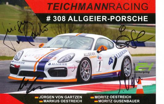 Von Gartzen & 2 x Oestreich & Gusenbauer  Porsche   Auto Motorsport  Autogrammkarte  original signiert 