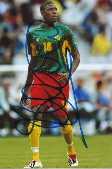 Mo Idrissou  Kamerun  Fußball Autogramm Foto original signiert 