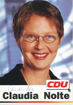 Claudia Nolte  CDU  Politik  Autogrammkarte original signiert 