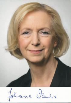 Johanna Wanka  CDU  Politik  Autogrammkarte original signiert 