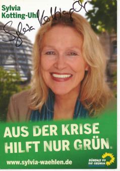 Sylvia Kotting Uhl  Die Grünen  Politik  Autogrammkarte original signiert 