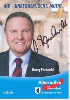 Georg Pazderski  AFD  Politik  Autogrammkarte original signiert 