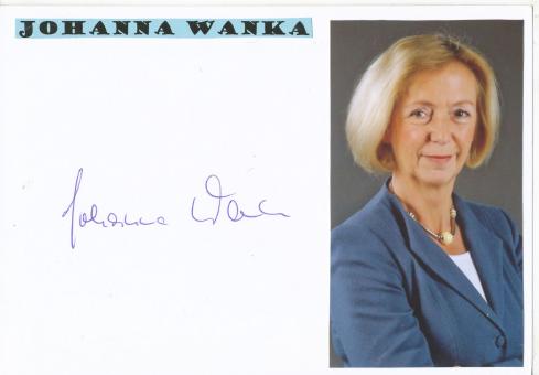 Johanna Wanka  Politik  Autogramm Karte  original signiert 