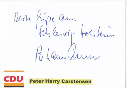 Peter Harry Carstensen  CDU  Politik  Autogramm Karte  original signiert 