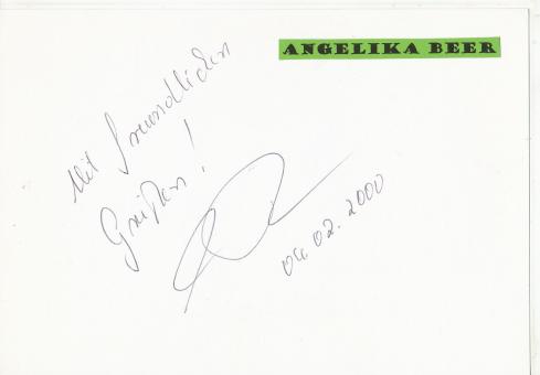 Angelika Beer  Politik  Autogramm Karte  original signiert 