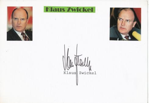 Klaus Zwickel  Politik  Autogramm Karte  original signiert 