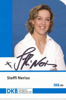 Steffi Nerius   Leichtathletik  Autogrammkarte original signiert 