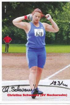 Christina Schwanitz  Leichtathletik  Autogrammkarte original signiert 