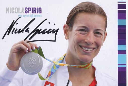 Nicola Spirig  Schweiz  Triathlon  Leichtathletik  Autogrammkarte original signiert 