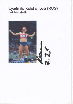 Lyudmila Kolchanova  Rußland   Leichtathletik Autogramm Karte original signiert 