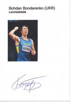 Bohdan Bondarenko  Ukraine   Leichtathletik Autogramm Karte original signiert 