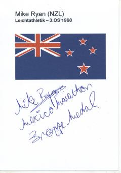 Mike Ryan  Neuseeland   Leichtathletik Autogramm Karte original signiert 