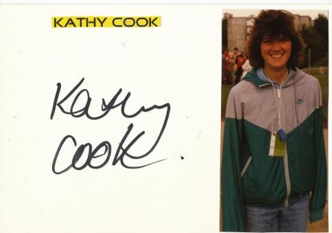 Kathy Cook  Großbritanien   Leichtathletik Autogramm Karte original signiert 