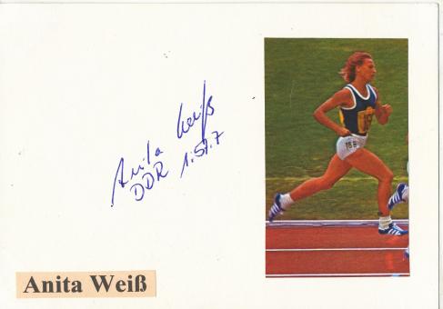 Anita Weiß  DDR  Leichtathletik Autogramm Karte original signiert 