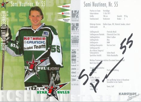 Sami Nuutinen  Starbulls Rosenheim  Eishockey  Autogrammkarte original signiert 