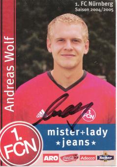 Andreas Wolf   2004/2005  FC Nürnberg  Fußball Autogrammkarte original signiert 