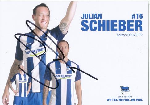 Julian Schieber  2016/2017  Hertha BSC Berlin  Fußball Autogrammkarte original signiert 