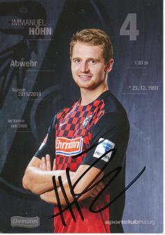 Immanuel Höhn  2015/2016  SC Freiburg  Fußball Autogrammkarte original signiert 