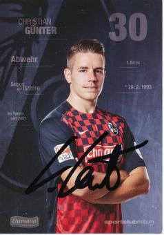 Christian Günter  2015/2016  SC Freiburg  Fußball Autogrammkarte original signiert 