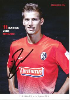 Hendrick Zuck  2013/2014  SC Freiburg  Fußball Autogrammkarte original signiert 
