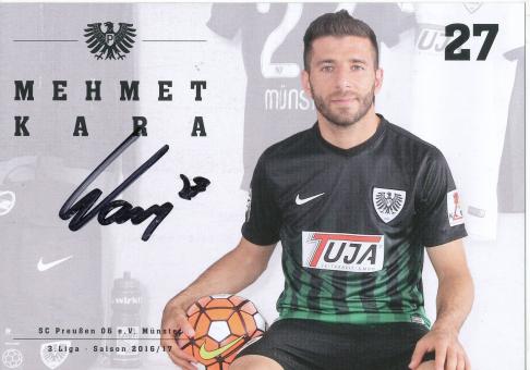 Mehmet Kara   SC Preußen Münster   Fußball Autogrammkarte original signiert 
