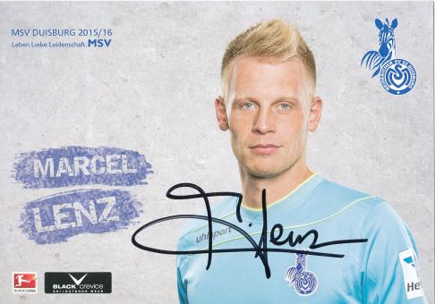 Marcel Lenz  2015/2016  MSV Duisburg  Fußball Autogrammkarte original signiert 