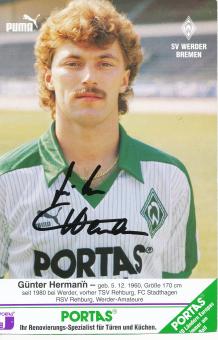 Günter Hermann  SV Werder Bremen  Fußball Autogrammkarte original signiert 