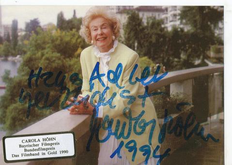 Carola Höhn  † 2005  Film & TV  Autogrammkarte  original signiert 