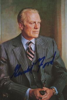 Gerald Ford † 2006  USA Präsident  Politik  Autogrammkarte original signiert 