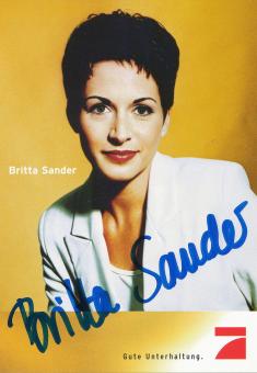 Britta Sander   PRO 7  TV Sender Autogrammkarte original signiert 
