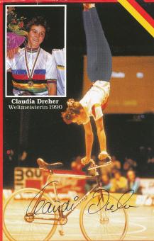 Claudia Dreher  Kunst Radsport  Autogrammkarte  original signiert 