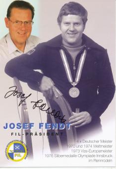Josef Fendt  Rodeln  Autogrammkarte original signiert 